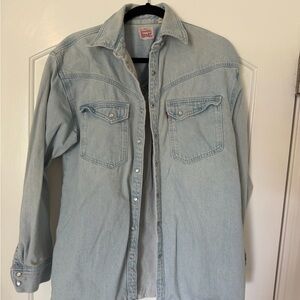 Levi's Light Wash Denim Shirt - Womens Classic Western Shirt